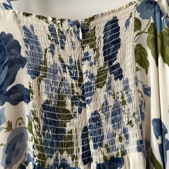 REFORMATION BLUE AND WHITE FLORAL JASEN DRESS - Picture 5 of 6